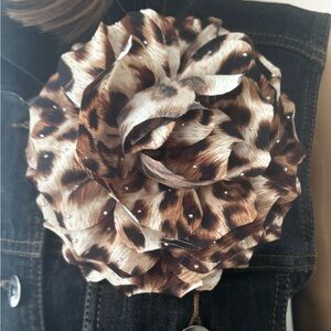Leopard Print Floral Brooch/Hair Clip